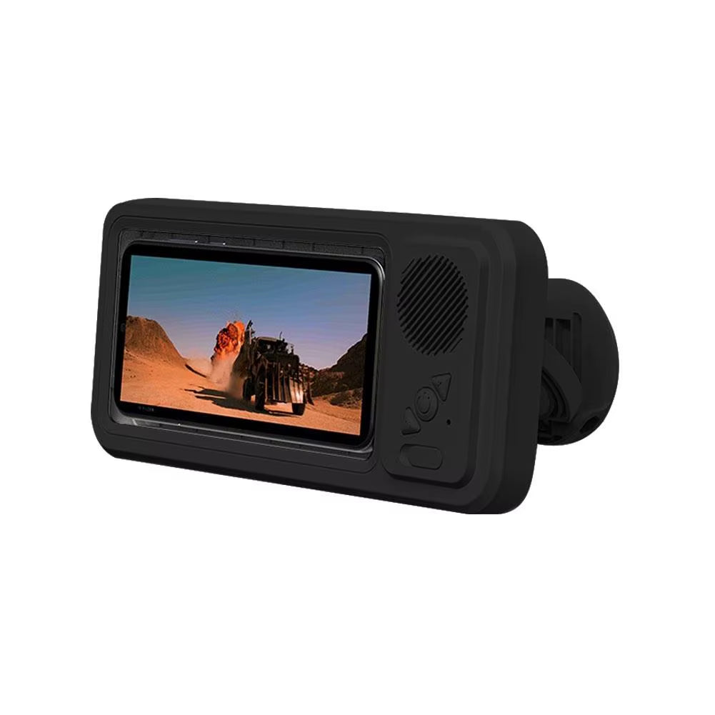 Shower Phone Holder with Bluetooth Speaker IPX4 Waterproof Anti-Fog Touch Screen Wall Mount Phone Holder for Shower Bathroom