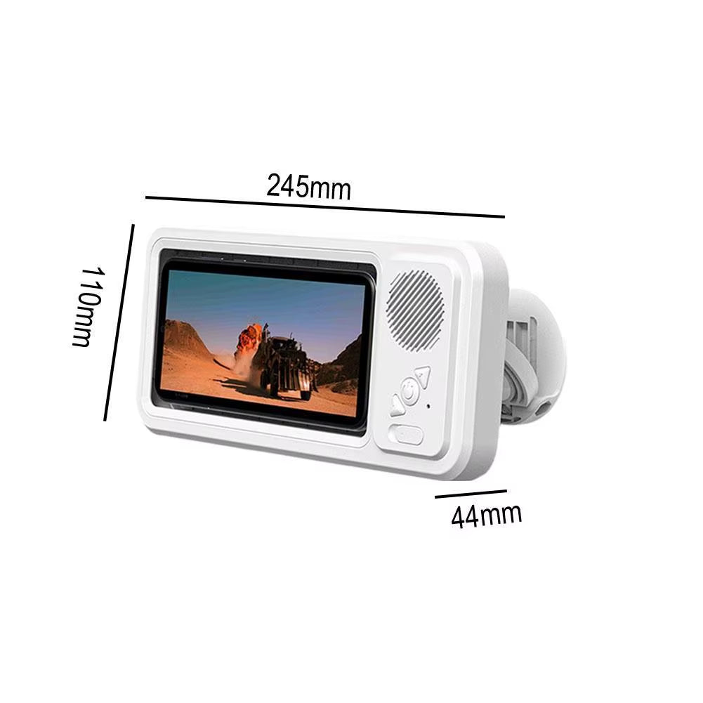 Shower Phone Holder with Bluetooth Speaker IPX4 Waterproof Anti-Fog Touch Screen Wall Mount Phone Holder for Shower Bathroom