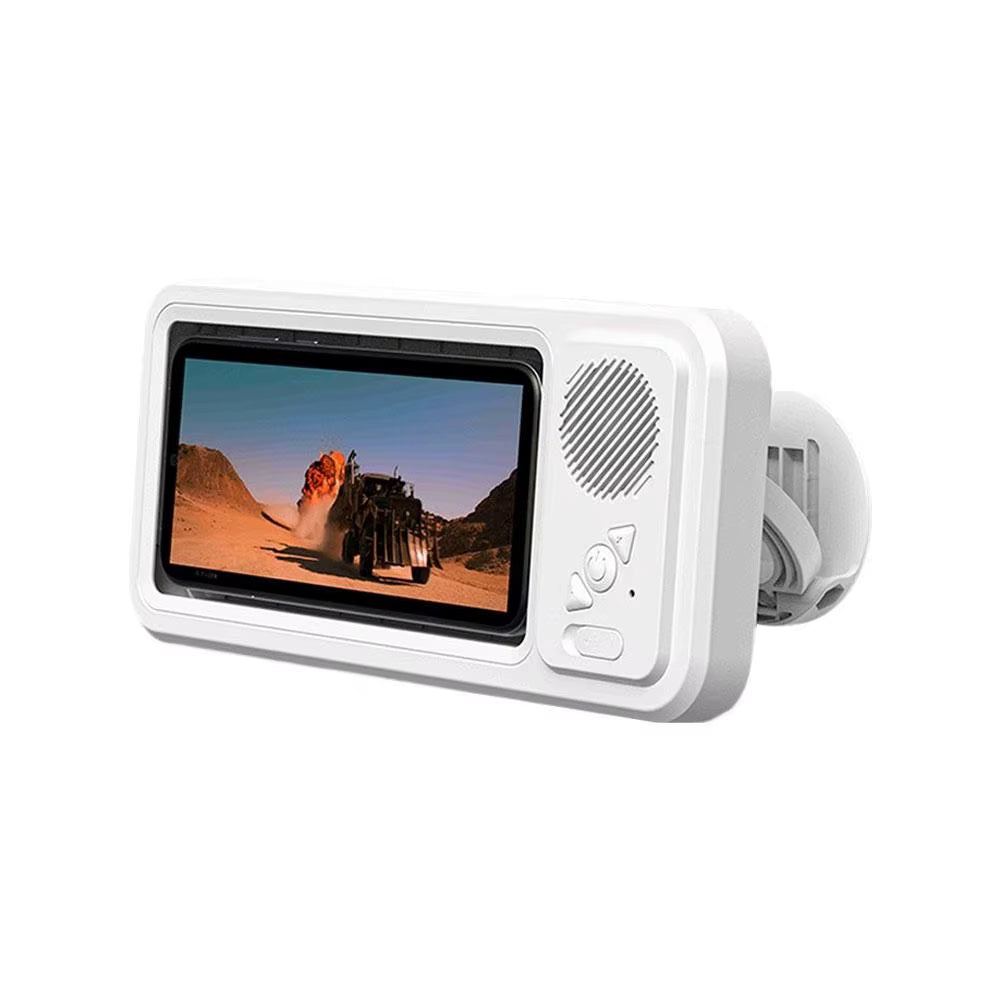 Shower Phone Holder with Bluetooth Speaker IPX4 Waterproof Anti-Fog Touch Screen Wall Mount Phone Holder for Shower Bathroom